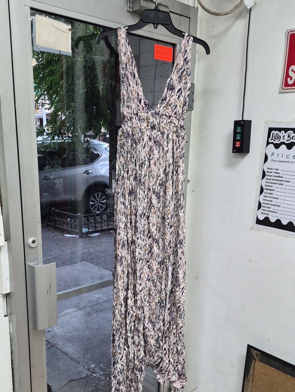 Olivaceous Neutral Multi V-Neck Printed Jumpsuit